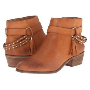 Chinese Laundry | Seasons Cognac Studded Leather Booties